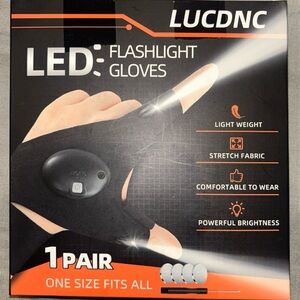 Black LED Flashlight Gloves